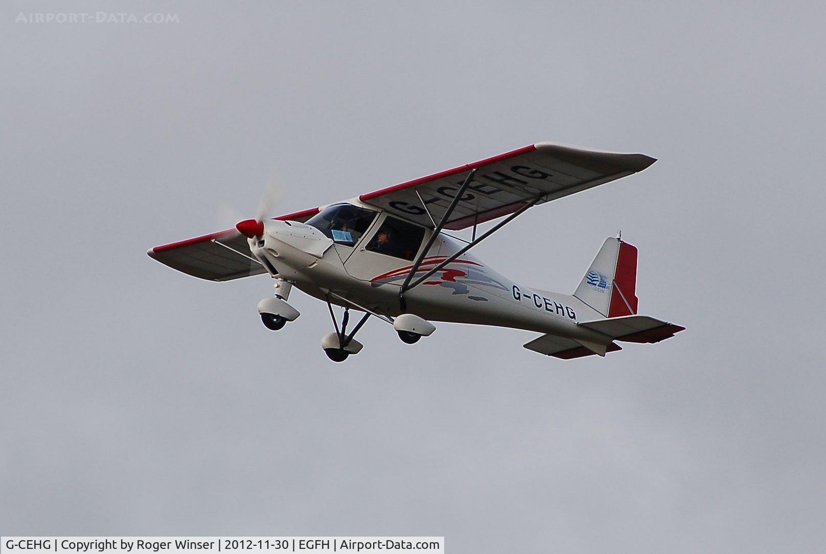 G-CEHG, 2006 Comco Ikarus C42 FB100 C/N 0612-6861, Resident Ikarus departing Runway 22.