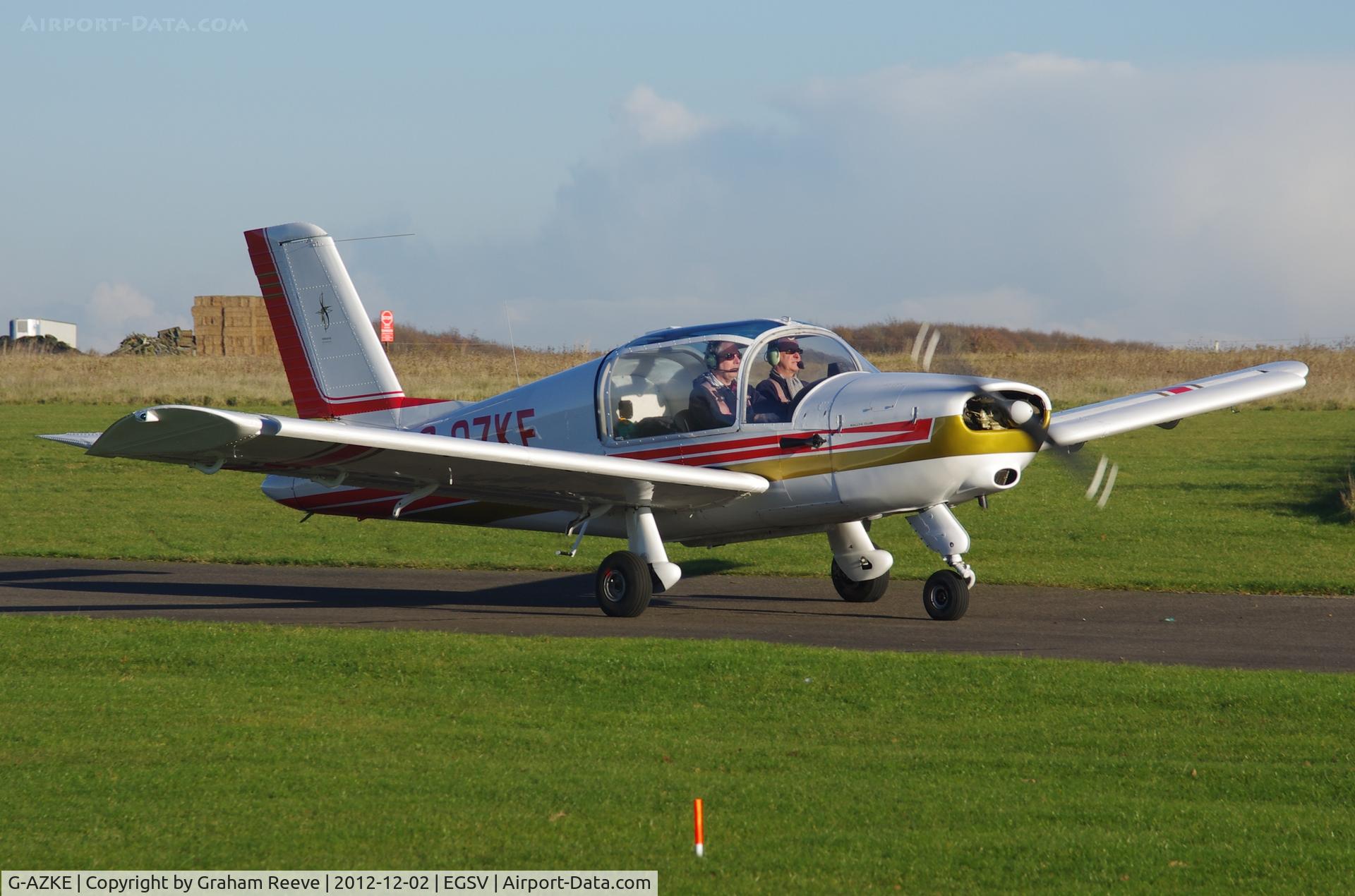 G-AZKE, 1972 Socata MS-880B Rallye Club C/N 1950, Just landed at Old Buckenham.