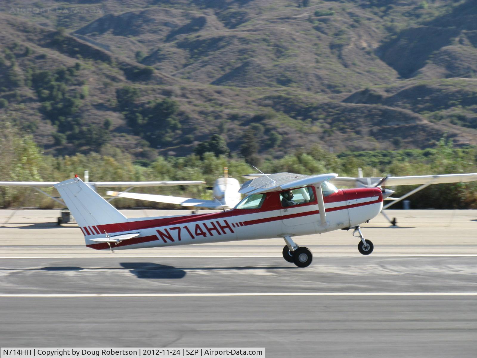 N714HH, 1977 Cessna 150M C/N 15079185, 1977 Cessna 150M, Continental O-200 100 Hp, takeoff Rwy 22