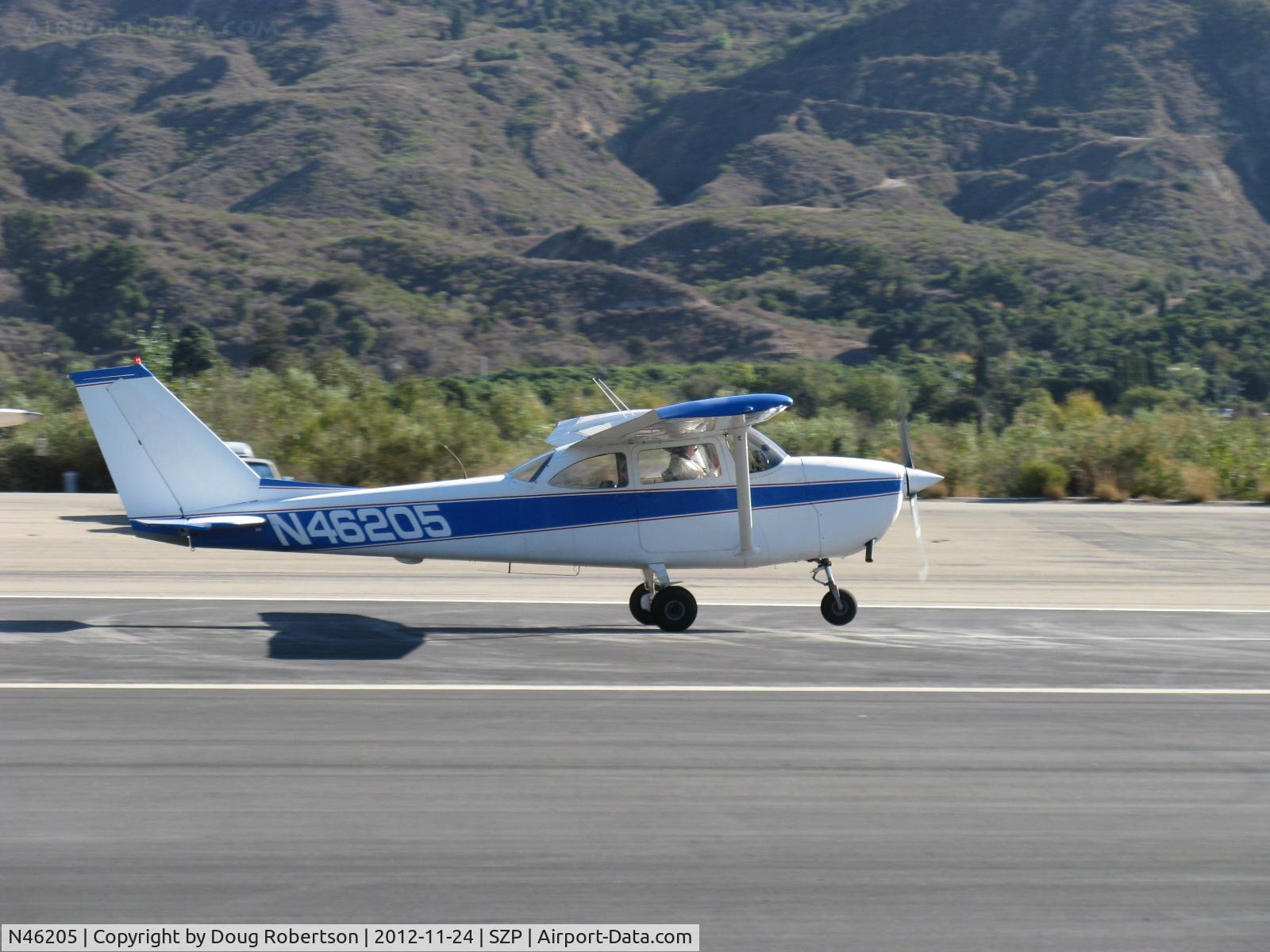 N46205, 1968 Cessna 172I C/N 17257107, 1968 Cessna 172I SKYHAWK, Lycoming O-320-E2D 150 Hp, takeoff roll Rwy 22