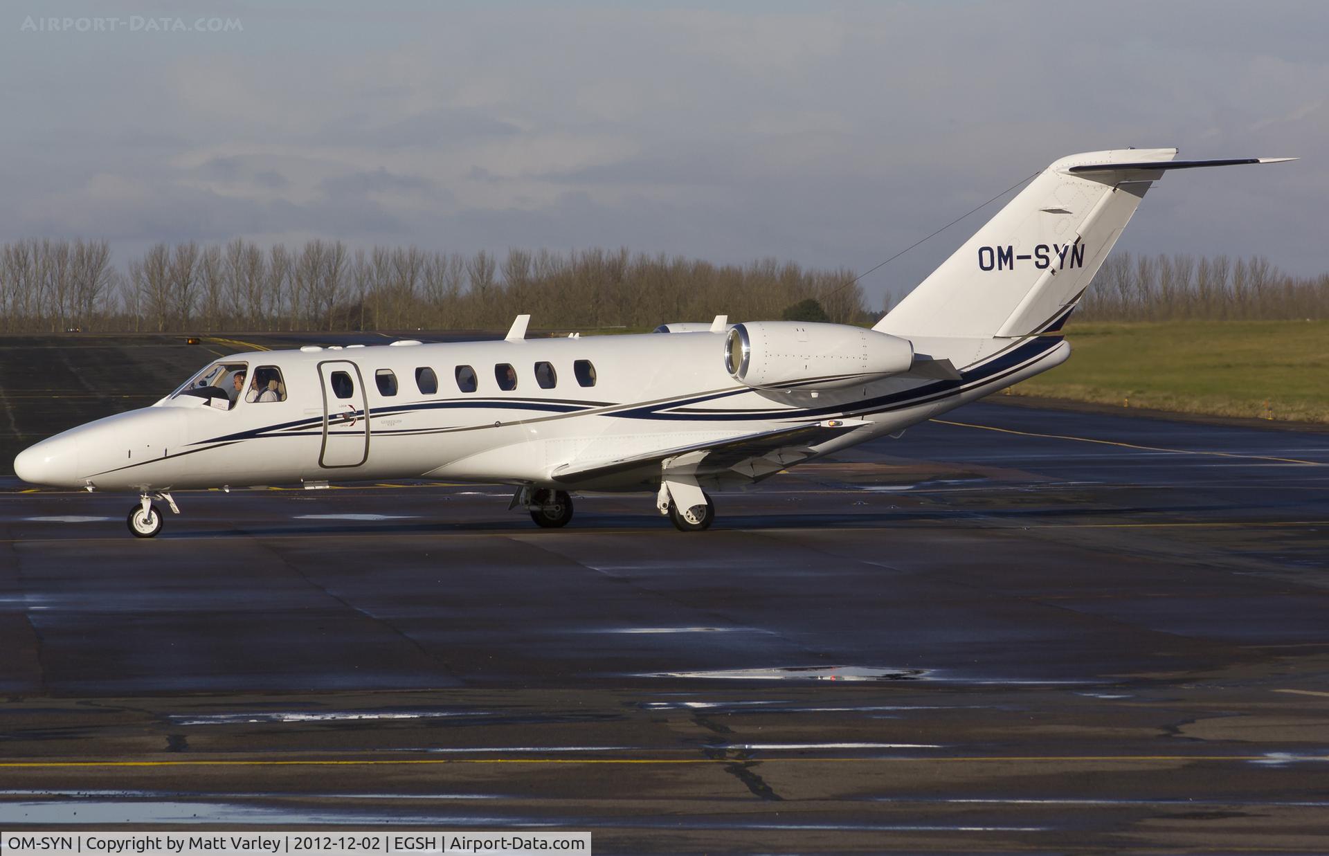 OM-SYN, 2010 Cessna 525B CitationJet CJ3 C/N 525B-0043, Arriving at SaxonAir.