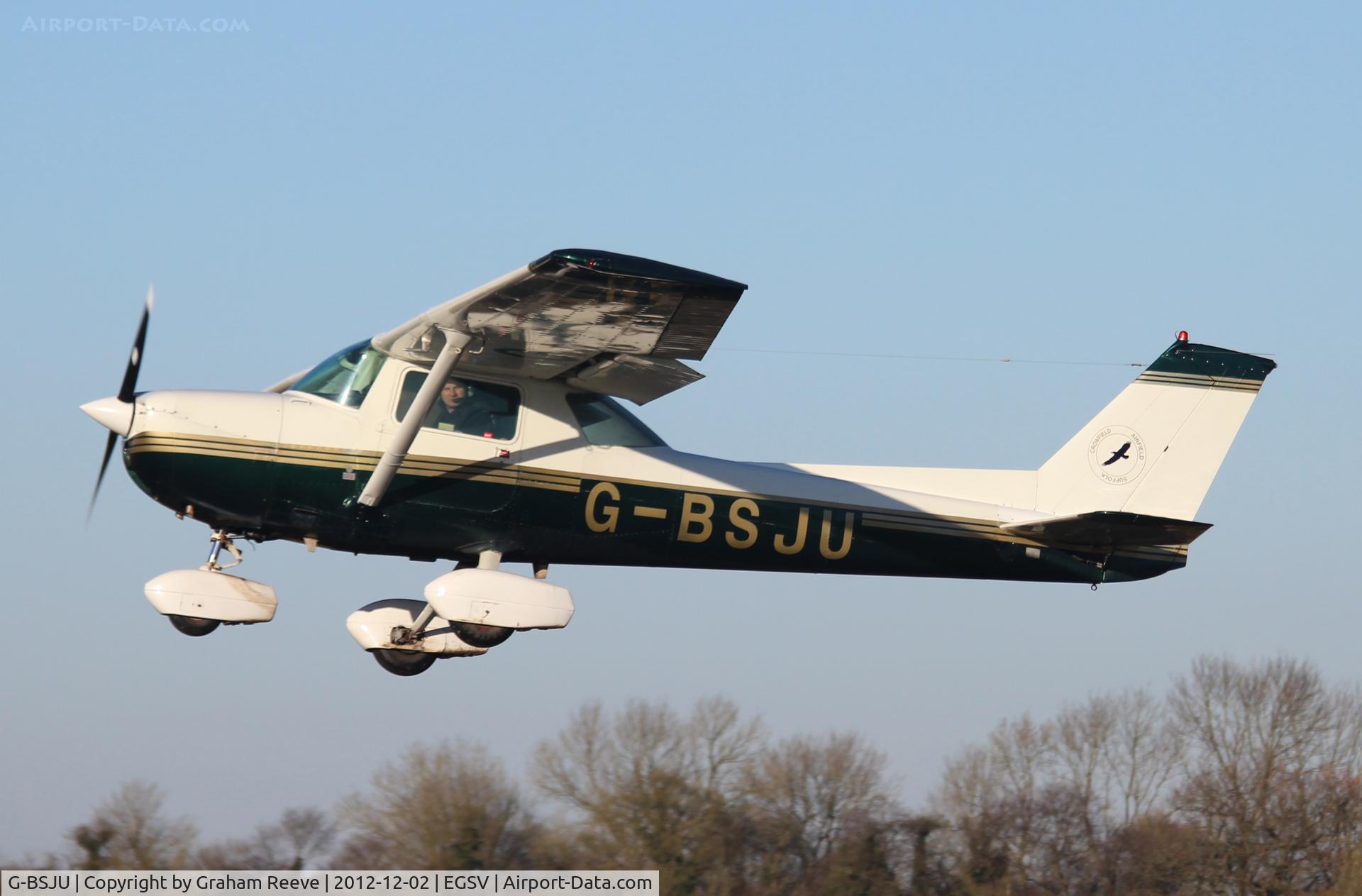 G-BSJU, 1974 Cessna 150M C/N 150-76430, Just airbourne.