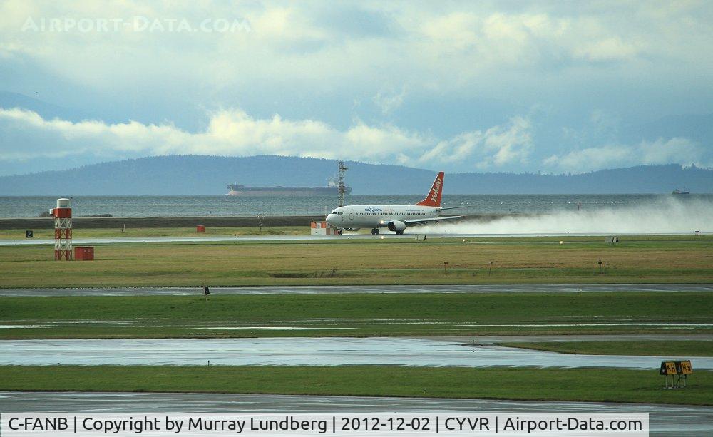 C-FANB, 1992 Boeing 737-48E C/N 25764, Air North flight 506 leaving YVR just after a rain shower. A couple of hours later it would land at YXY in gusty wind, snow and -28 degrees.