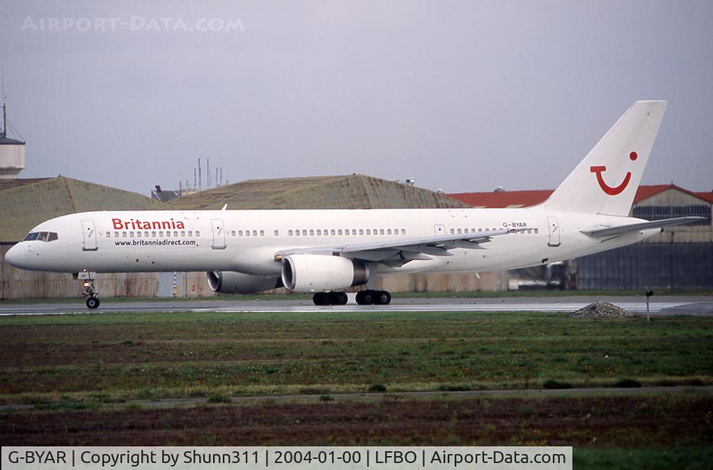 G-BYAR, 1994 Boeing 757-204 C/N 27237, Lining up rwy 32R for departure