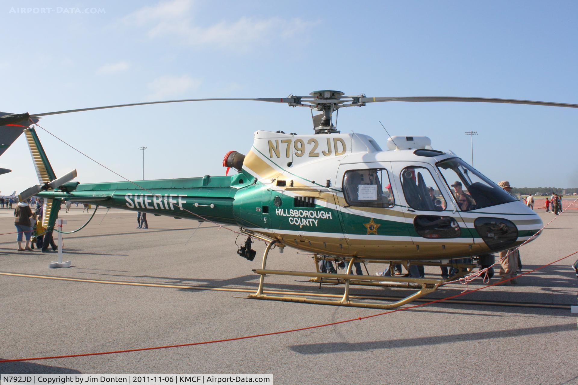 N792JD, 2007 Eurocopter AS-350B-2 Ecureuil Ecureuil C/N 4310, Hillsborough County Sheriff's Office Aviation on display at MacDill Air Fest