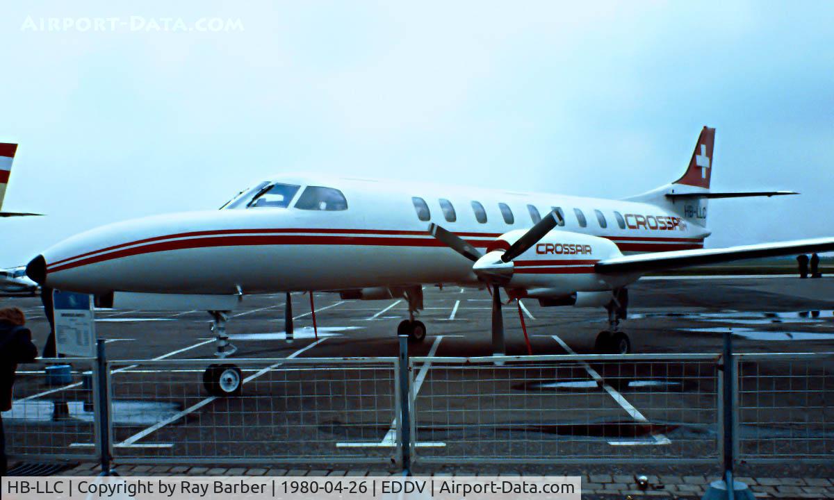 HB-LLC, 1980 Swearingen SA-226TC Merlin II C/N TC-330, Swearingen SA.226TC Metro II [TC-330] (Crossair) Hannover~D 26/04/1980. Image taken from a slide.