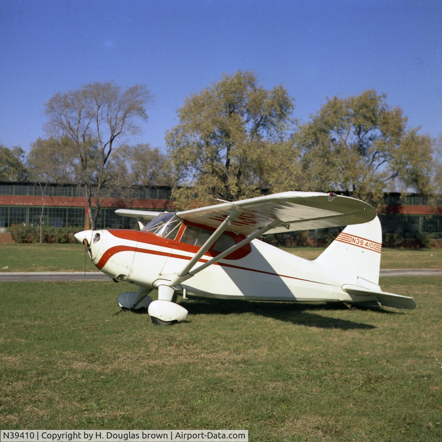N39410, Stinson 10A C/N 8210, Taken at Parks College airfield; Cahokia Illinois in 1961