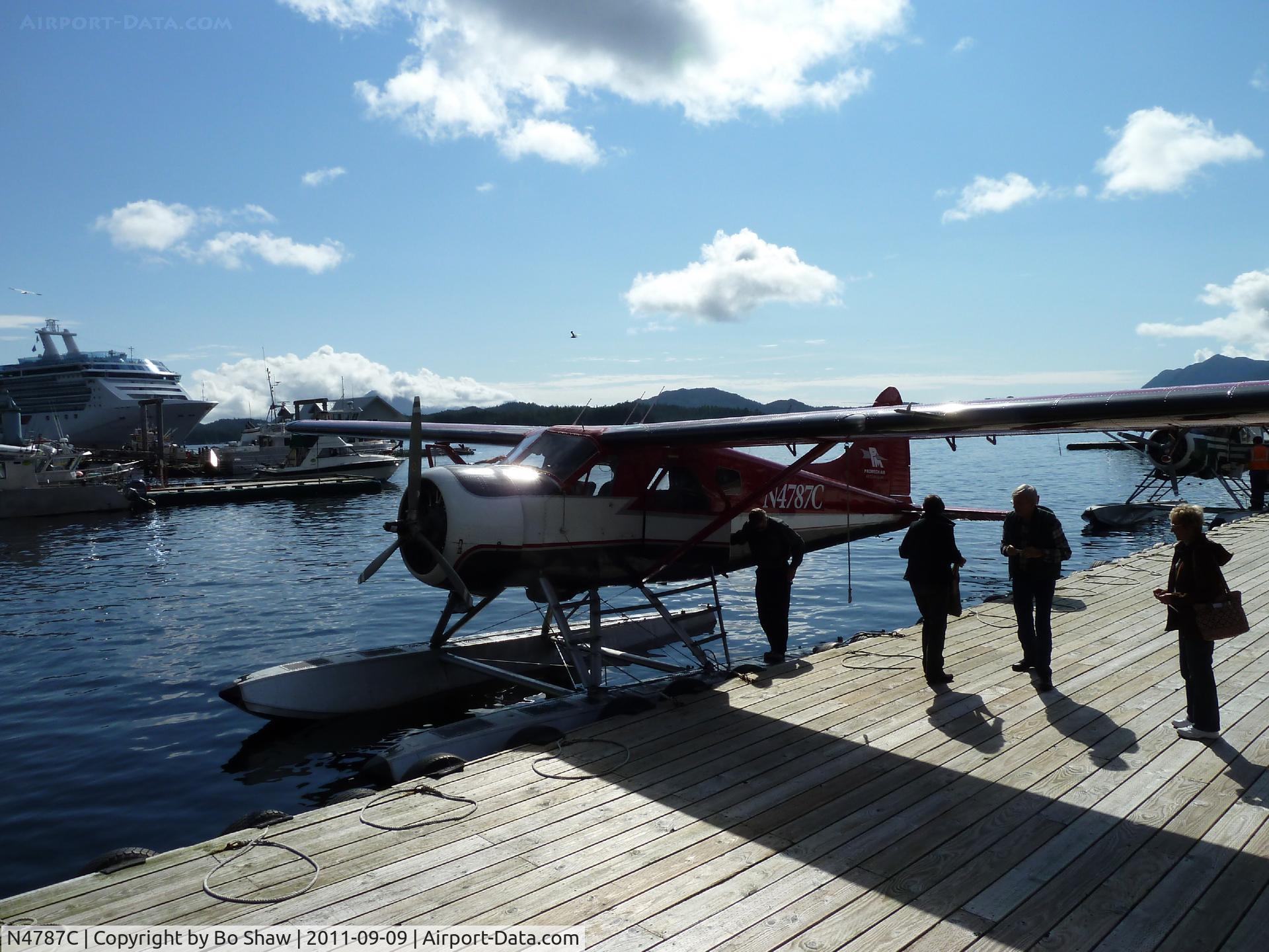 N4787C, De Havilland Canada Beaver DHC-2 C/N 1330, Pier side in Ketchikan, Alaska, after flying tour of Misty Fjords.