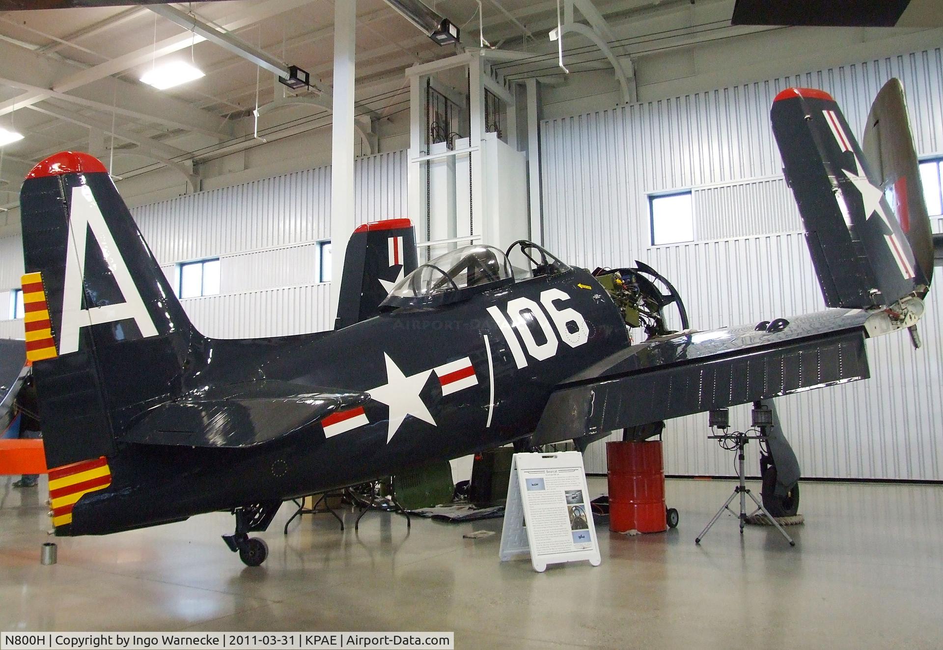 N800H, 1949 Grumman F8F-2 (G58) Bearcat C/N D.1126, Grumman F8F-2 Bearcat (minus engine) at the Historic Flight Foundation, Everett WA