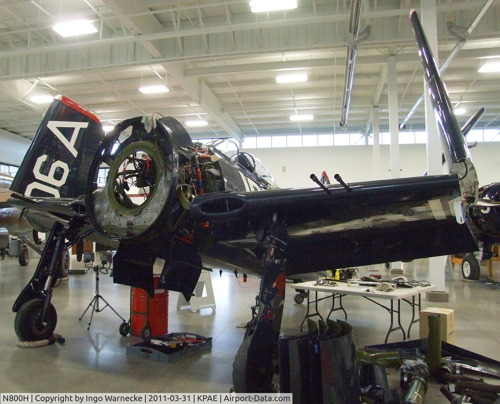 N800H, 1949 Grumman F8F-2 (G58) Bearcat C/N D.1126, Grumman F8F-2 Bearcat (minus engine) at the Historic Flight Foundation, Everett WA