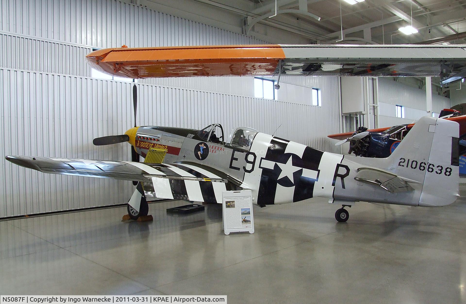 N5087F, 1943 North American P-51B Mustang C/N 104-25440, North American P-51B Mustang at the Historic Flight Foundation, Everett WA
