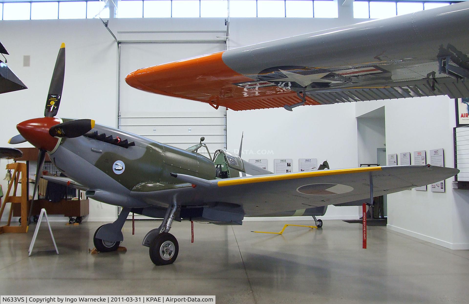 N633VS, 1945 Supermarine 361 Spitfire LF.IXe C/N CBAF.IX.571, Supermarine Spitfire IX at the Historic Flight Foundation, Everett WA