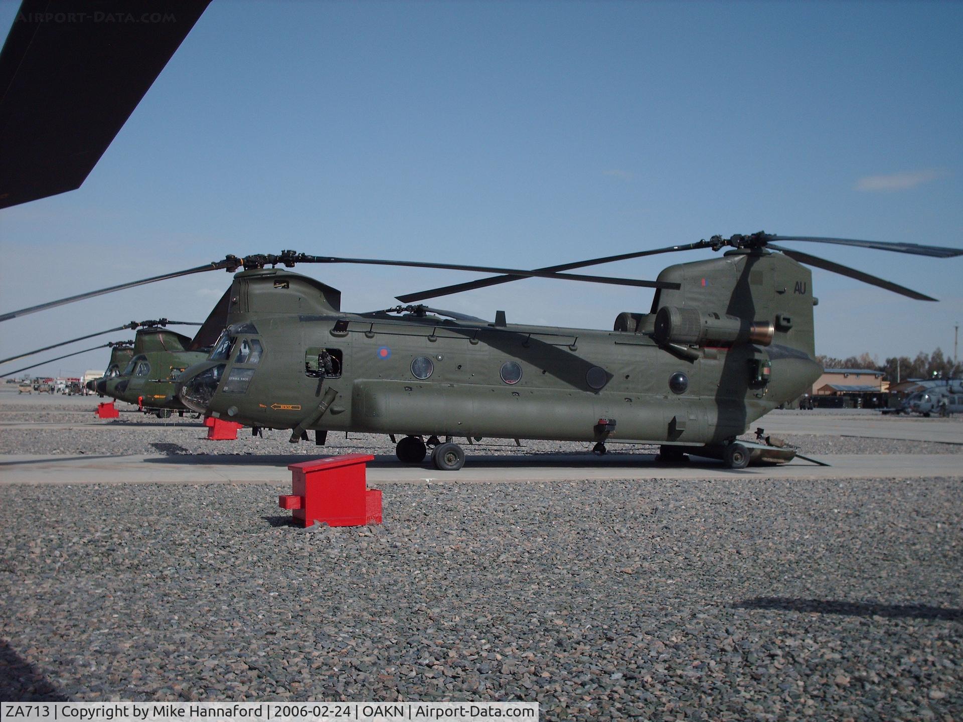 ZA713, 1981 Boeing Vertol Chinook HC.2 C/N M/A025/B-844/M7013, At Kandahar