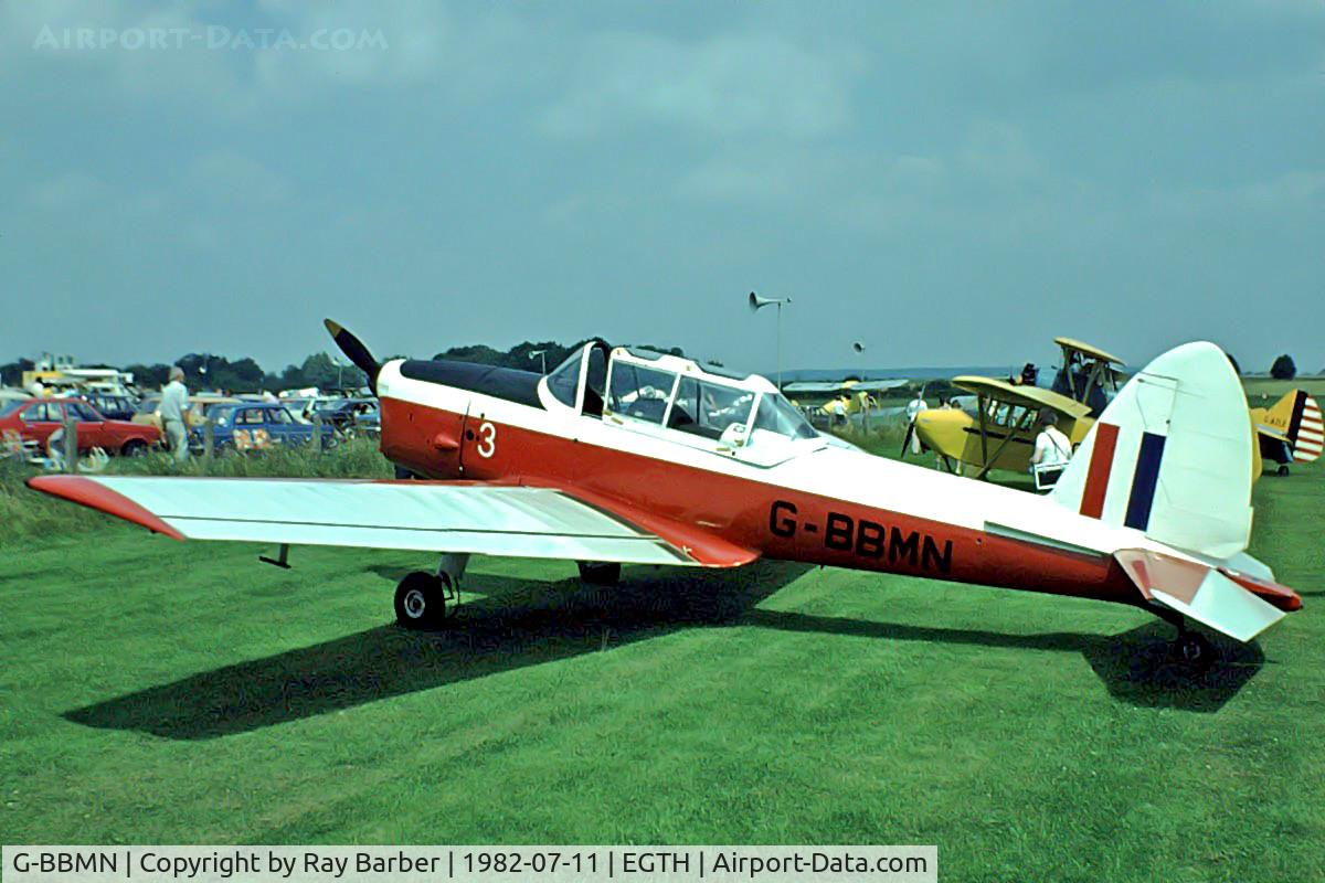 G-BBMN, 1952 De Havilland DHC-1 Chipmunk 22 C/N C1/0300, DHC-1 Chipmunk 22 [C1/0300] Old Warden~G 11/07/1982. Image taken from a slide.