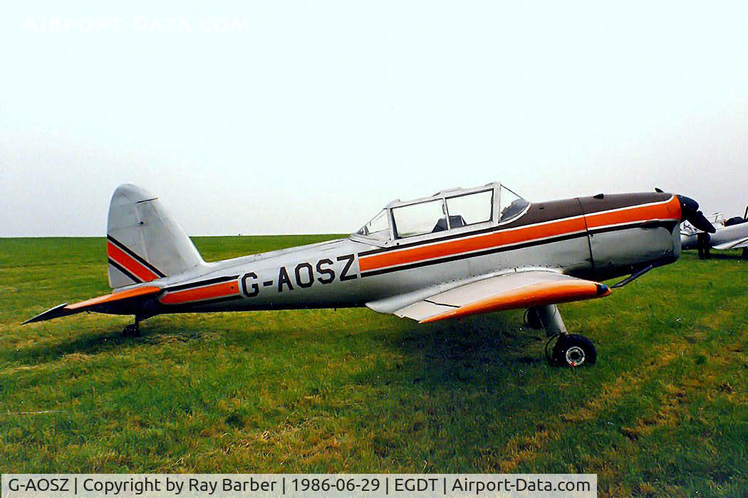 G-AOSZ, 1950 De Havilland DHC-1 Chipmunk 22A C/N C1/0080, DHC-1 Chipmunk T.22 [C1/0080] Wroughton~G 29/06/1986