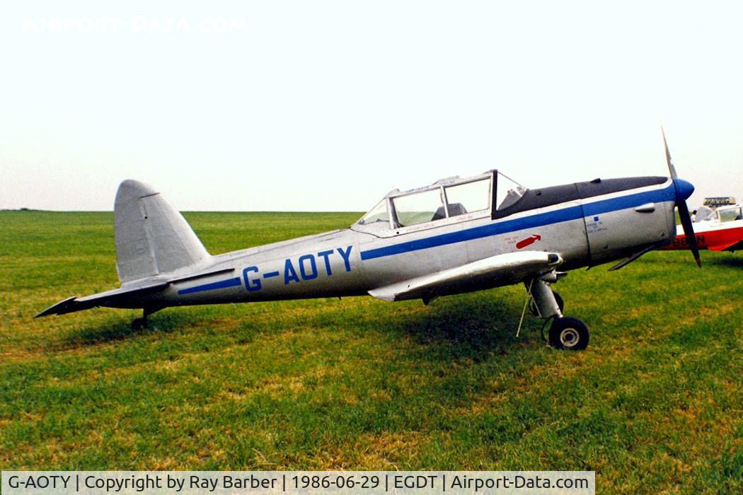 G-AOTY, 1951 De Havilland DHC-1 Chipmunk 22A C/N C1/0522, DHC-1 Chipmunk T.10 [C1/0522] Wroughton~G 29/06/1986