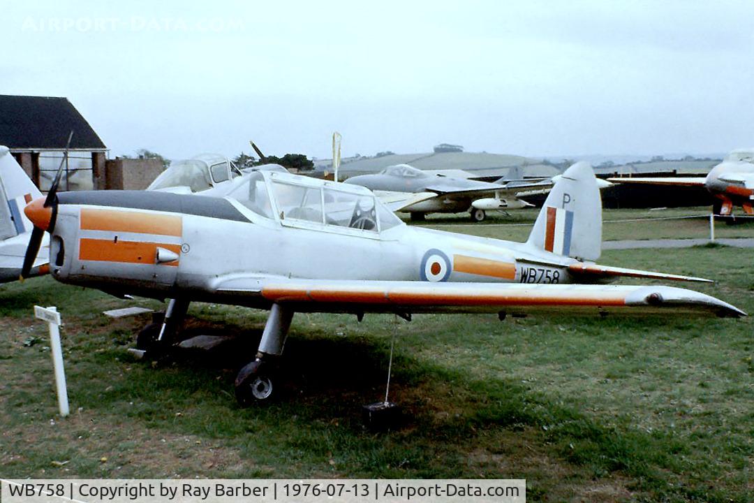 WB758, 1950 De Havilland DHC-1 Chipmunk T.10 C/N C1/0207, DHC-1 Chipmunk T10 [C1/0207] Torbay Aircraft Museum, Paignton~G 13/07/1976