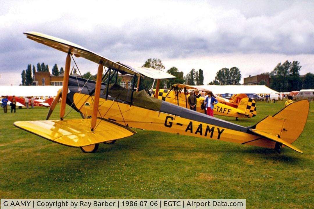 G-AAMY, 1929 Moth Aircraft DH-60M Gipsy Moth C/N 86, American Moth Corp. DH.60GMW Gipsy Moth [86] Cranfield~G  06/07/1986