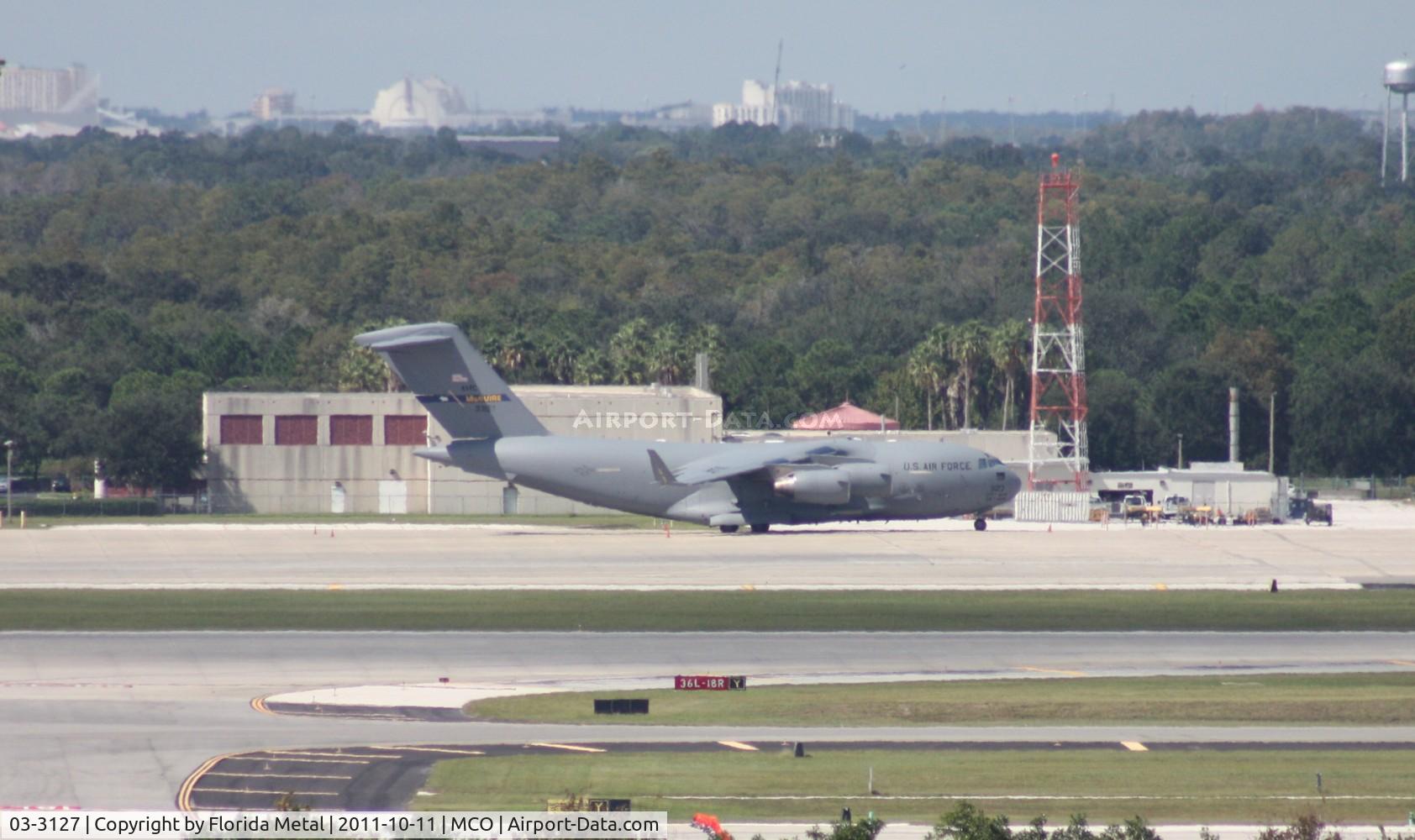 03-3127, 2003 Boeing C-17A Globemaster III C/N P-127, C-17 support plane for Air Force One parked at Galaxy Aviation