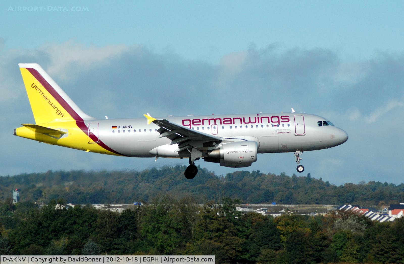 D-AKNV, 2005 Airbus A319-112 C/N 2632, Autumn sunshine greets Germanwings arrival from Cologne