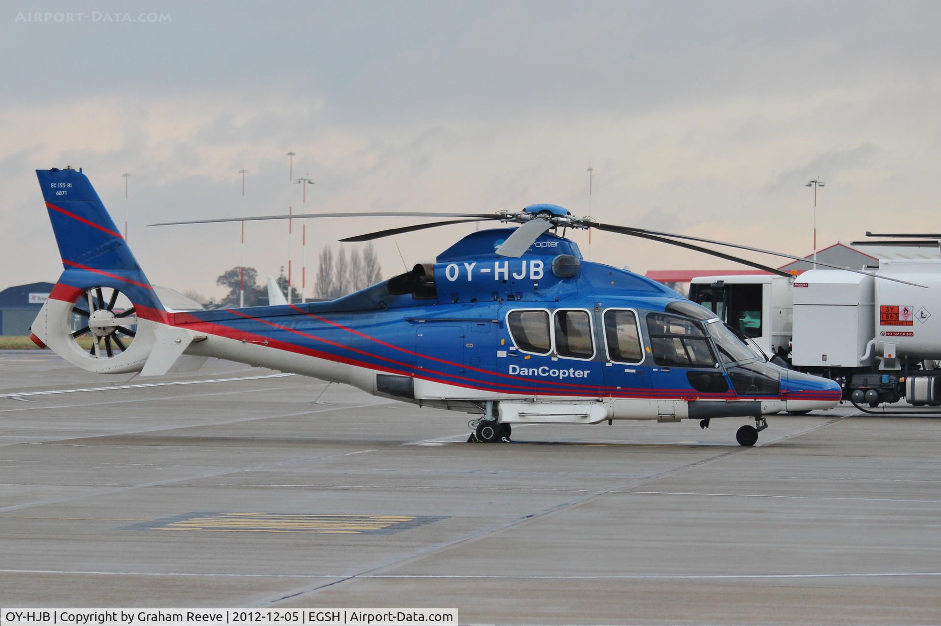 OY-HJB, 2009 Eurocopter EC-155B-1 C/N 6871, Parked at Norwich.