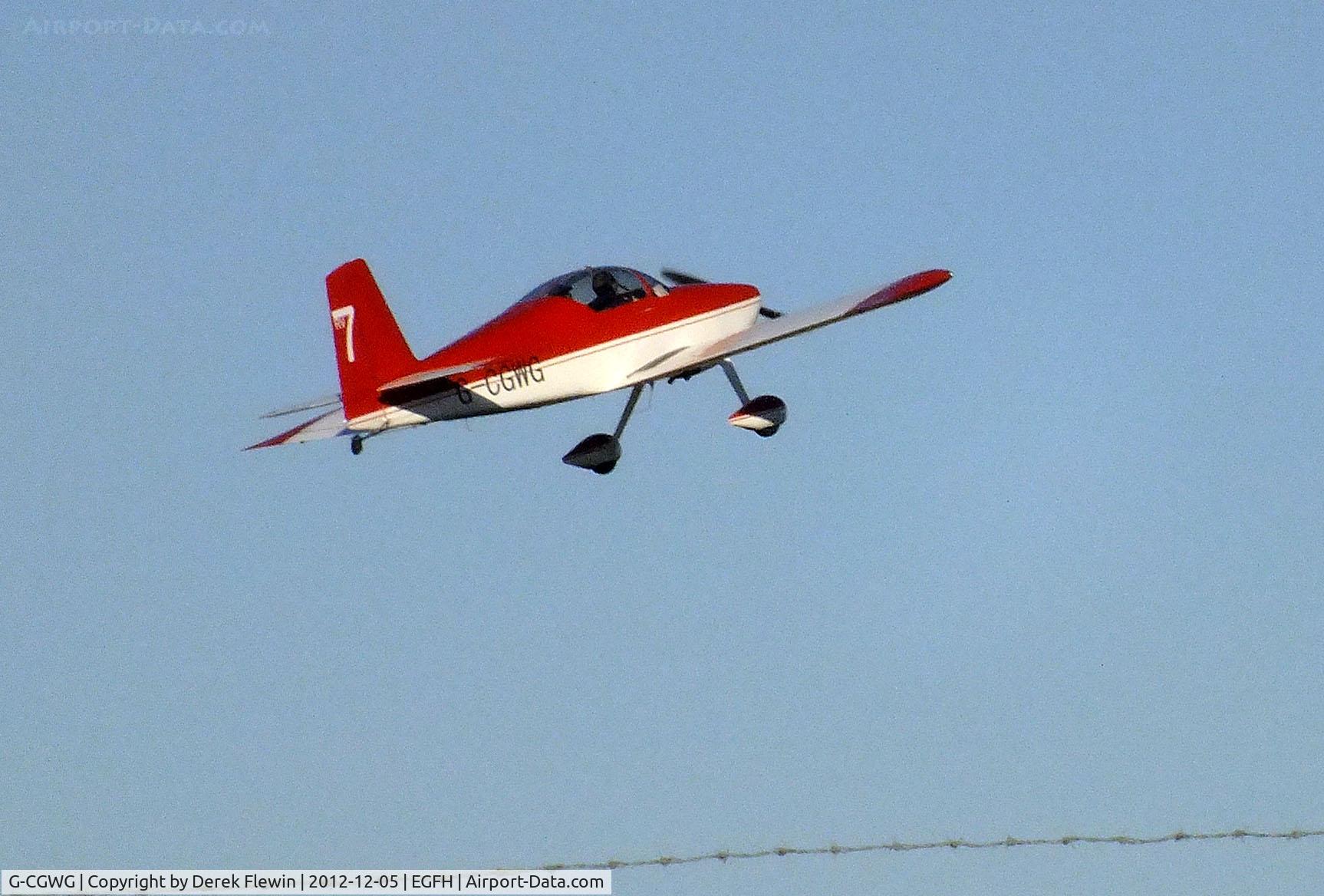 G-CGWG, 2011 Vans RV-7 C/N PFA 323-14486, Pulling out from Runway 04 at EGFH.
