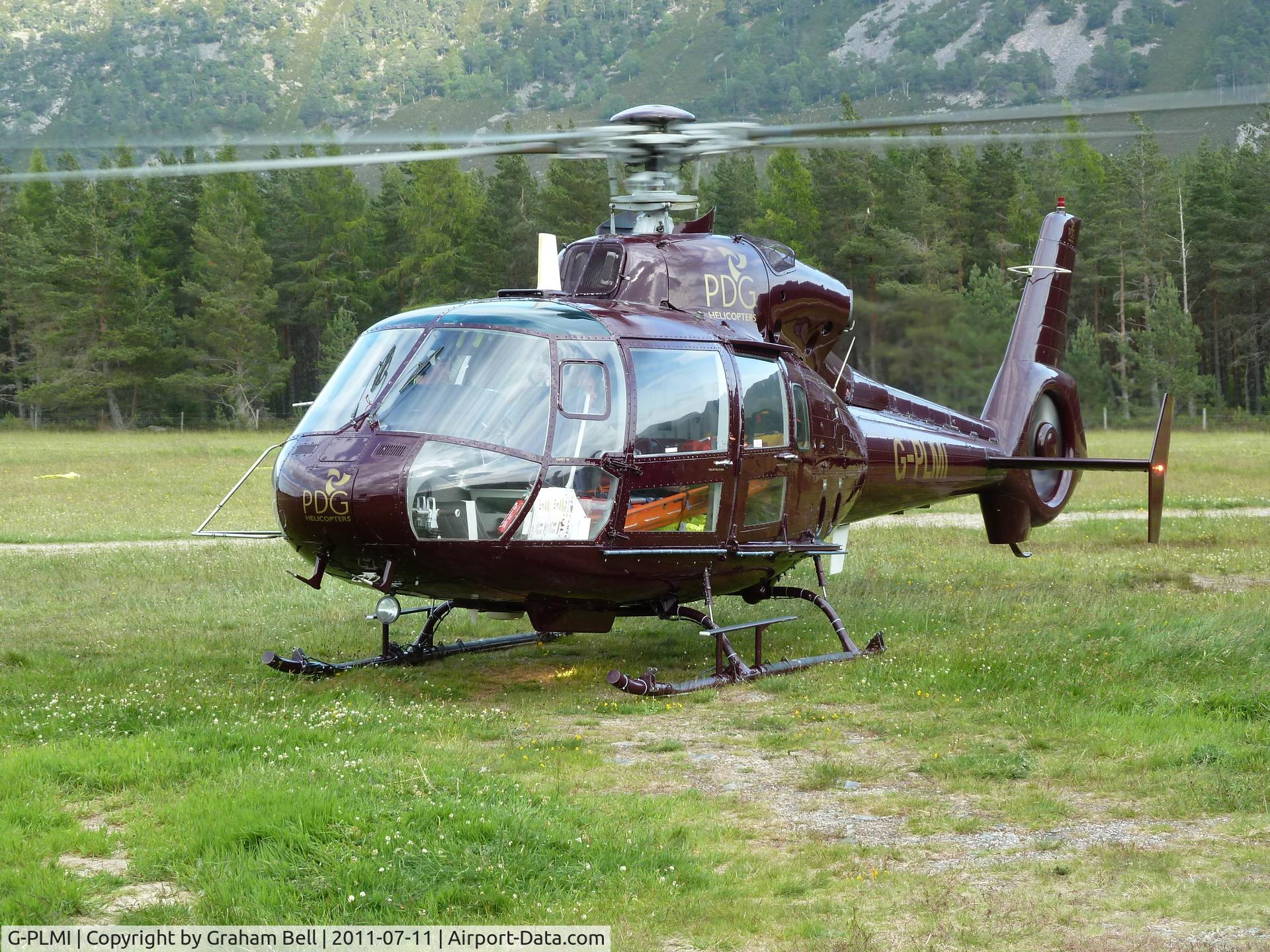 G-PLMI, 1977 Aérospatiale SA-365C-1 Dauphin 2 C/N 5001, Feshie Bridge airfield Kincraig,Scotland.