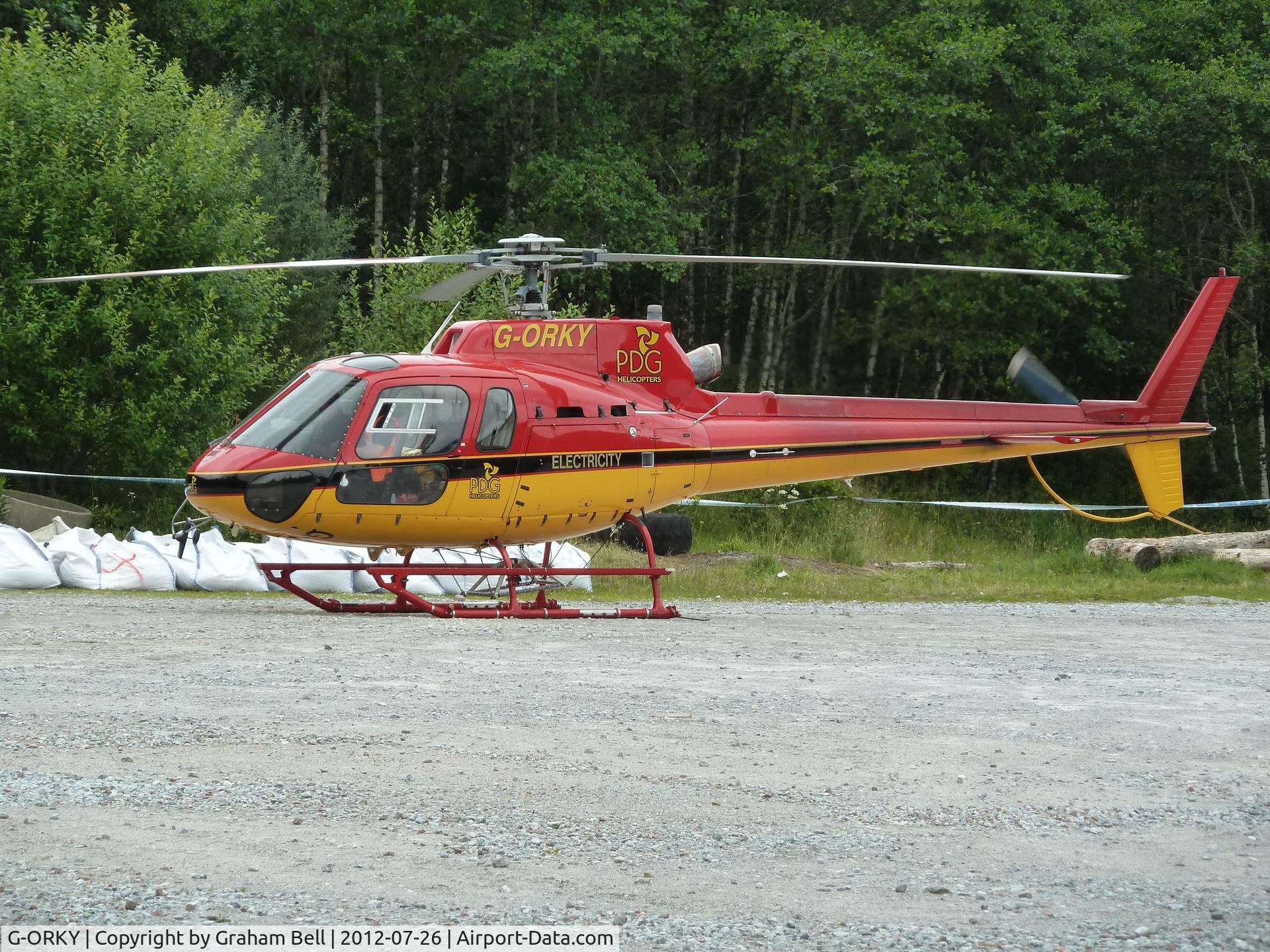 G-ORKY, Eurocopter AS-350B-2 Ecureuil Ecureuil C/N 2153, At Nevis Range,near Fort William,Scotland.