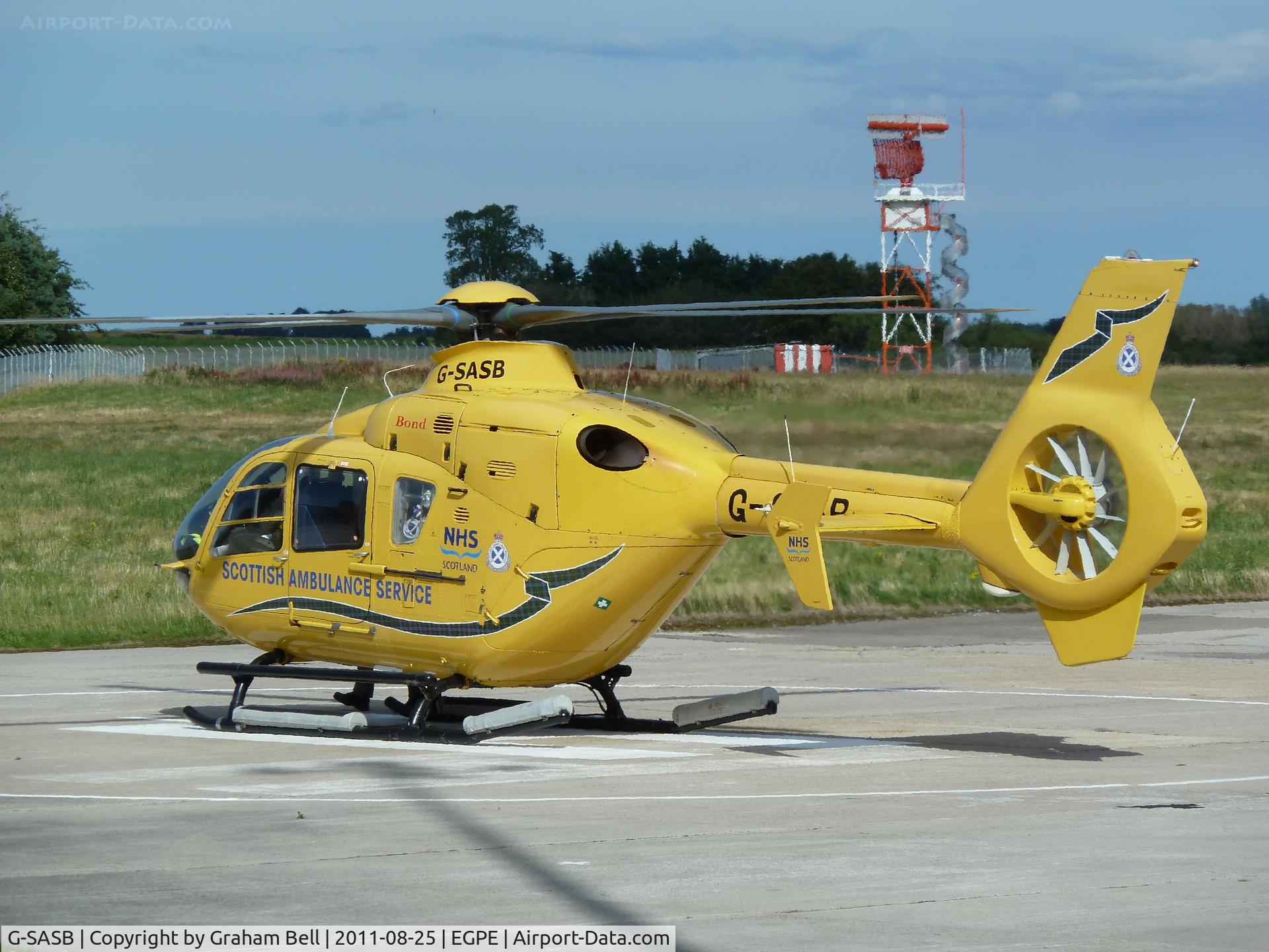 G-SASB, 2000 Eurocopter EC-135T-2+ C/N 0151, Jusr arrived back at Inverness airport.