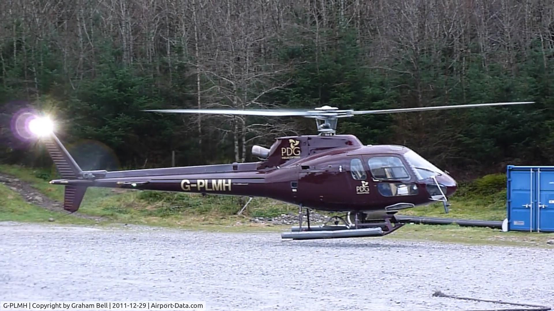 G-PLMH, 1989 Aerospatiale AS-350B Ecureuil C/N 2156, Power line work from Nevis Range,near Fort William.