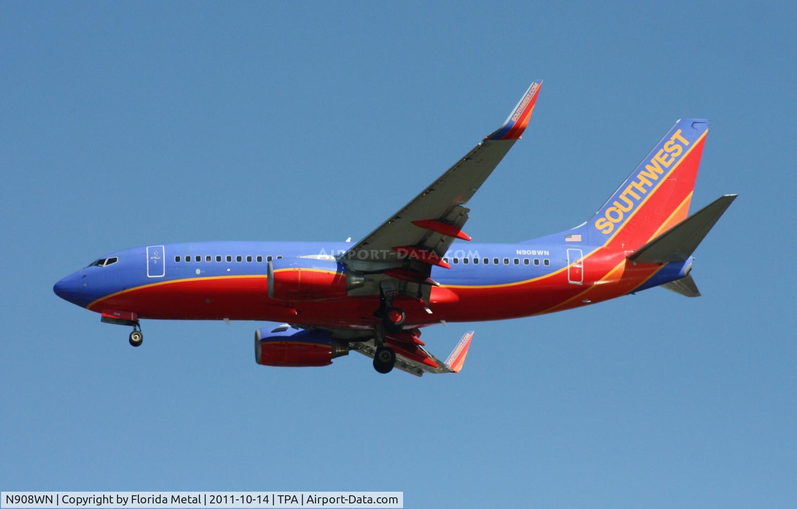N908WN, 2008 Boeing 737-7H4 C/N 36620, Southwest 737
