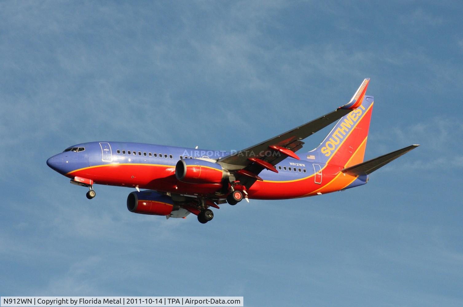N912WN, 2008 Boeing 737-7H4 C/N 36621, Southwest 737