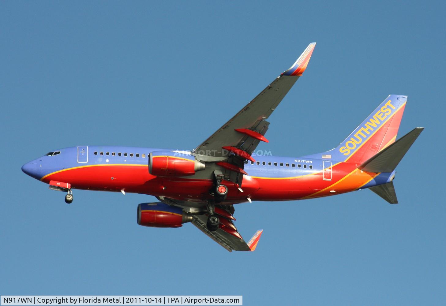 N917WN, 2008 Boeing 737-7H4 C/N 36624, Southwest 737