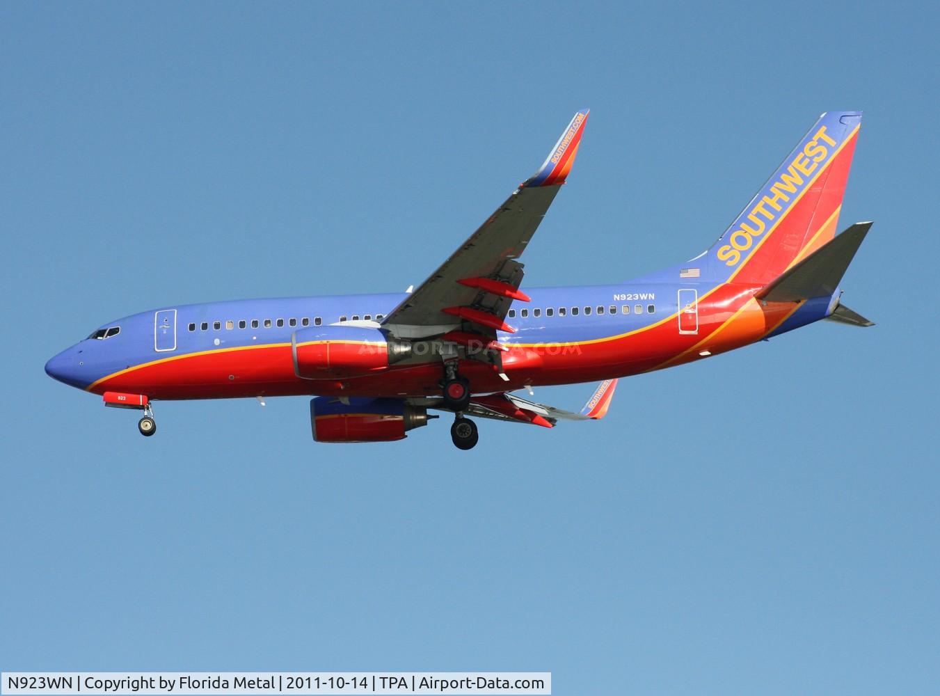 N923WN, 2008 Boeing 737-7H4 C/N 36627, Southwest 737