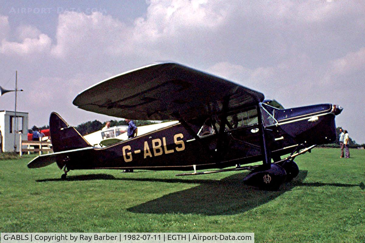 G-ABLS, 1931 De Havilland DH.80A Puss Moth C/N 2164, De Havilland DH.80A Puss Moth [2164] Old Warden~G 11/07/1982. Later colour scheme taken from a slide.