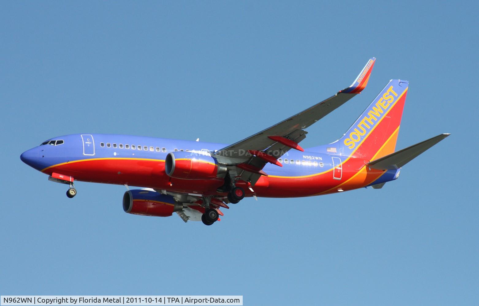 N962WN, 2011 Boeing 737-7H4 C/N 36963, Southwest 737