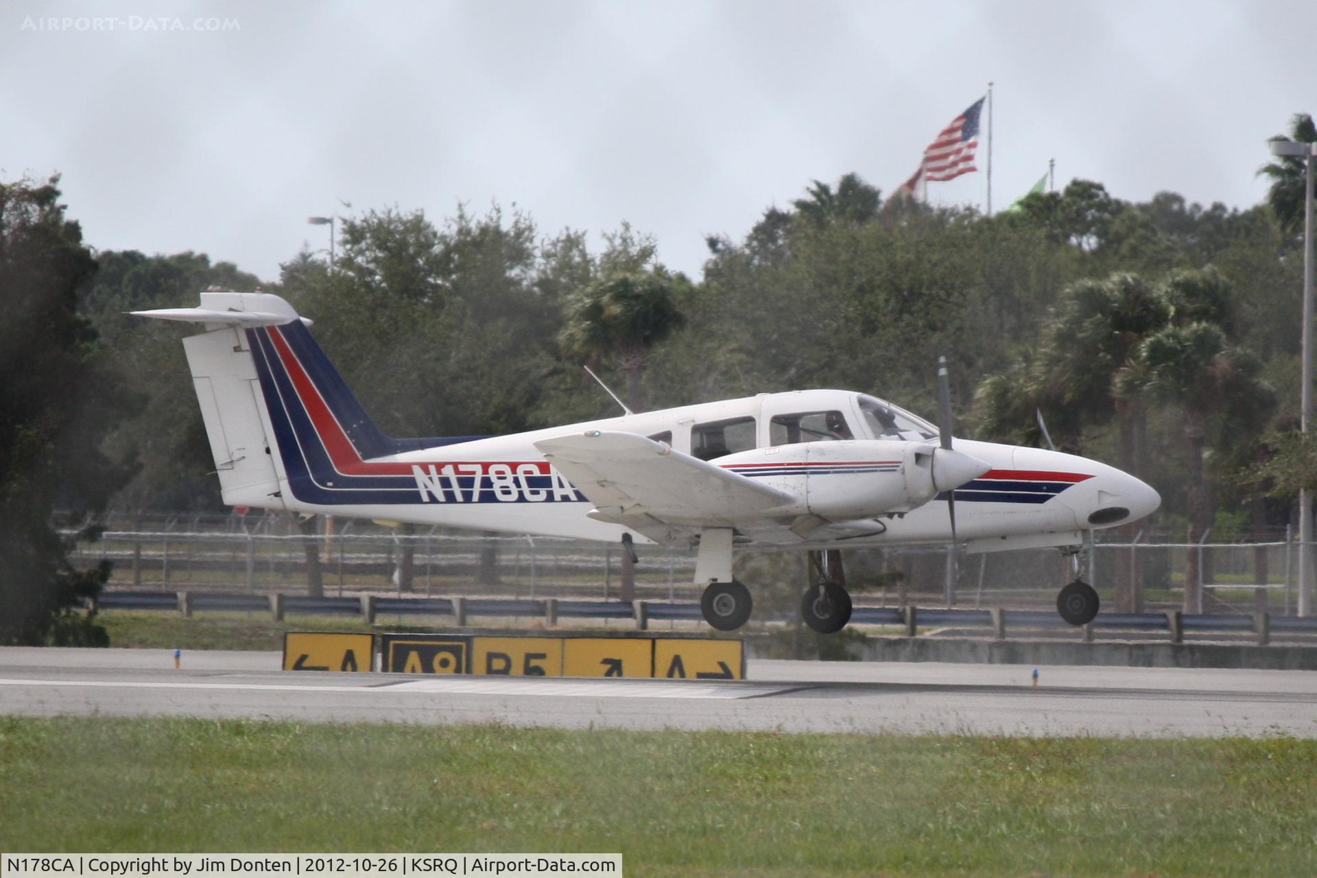 N178CA, 2002 Piper PA-44-180 Seminole C/N 4496111, Piper Seminole (N178CA) arrives at Sarasota-Bradenton Intenational Airport