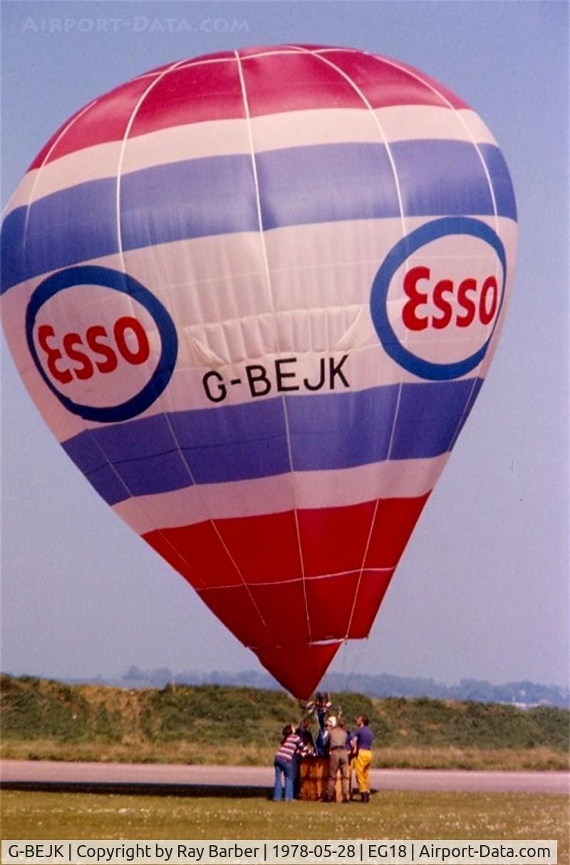 G-BEJK, 1977 Cameron Balloons S-31 C/N 256, Cameron S-31 HAFB [256] RAF  Bassingbourn~G 28/05/1978. Image taken from a slide.