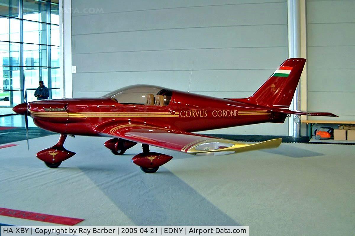 HA-XBY, 2005 Corvus Corone MK.I C/N CNE01/001, Corvus Aircraft Corone Mk.1 [CNE01/001] Friedrichshafen~D 21/04/2005. Displayed no registration applied.
