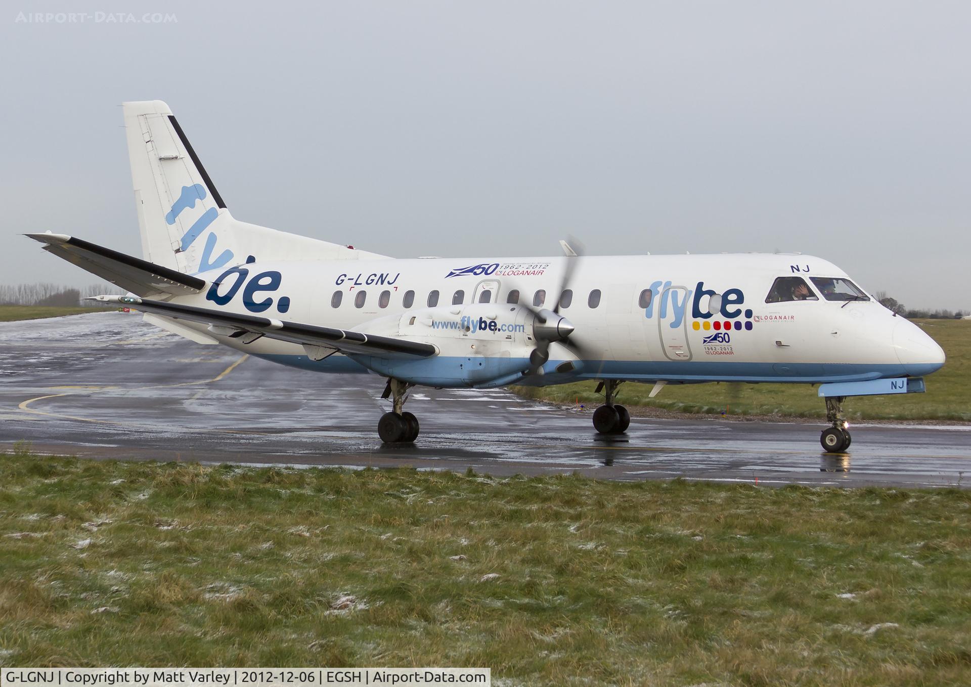 G-LGNJ, 1989 Saab 340B C/N 340B-173, Arriving at EGSH.
