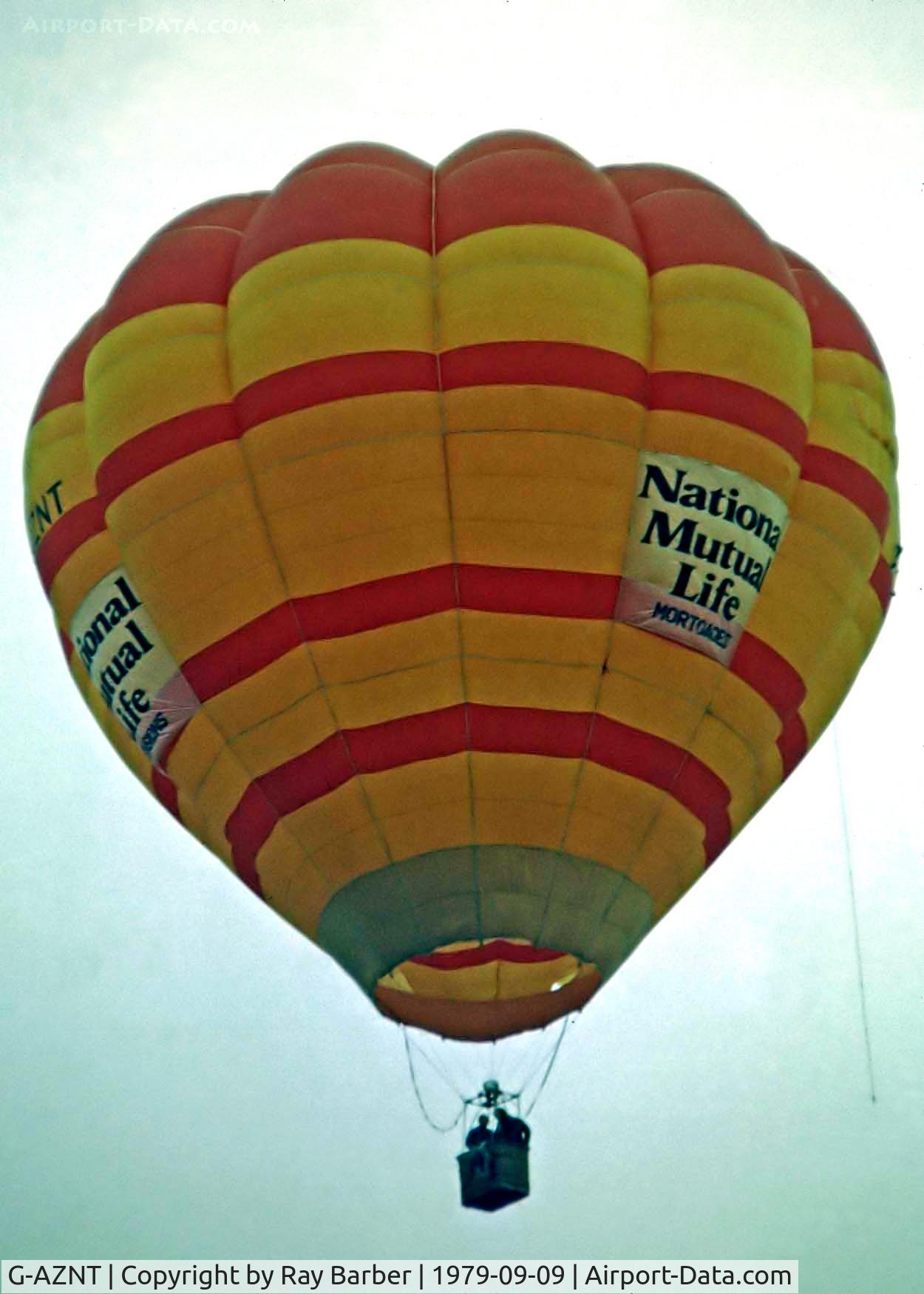G-AZNT, 1972 Cameron Balloons O-84 C/N 34, Cameron O-84 HAFB [34] Ashton Court~G 09/09/1979. Image taken from a slide.