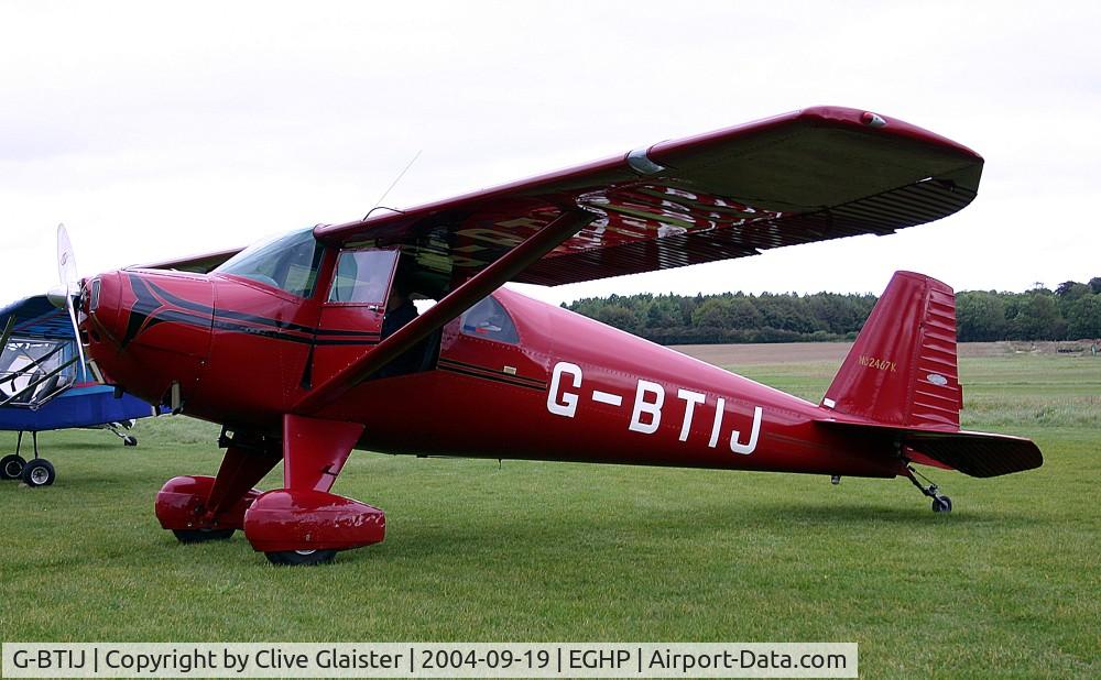 G-BTIJ, 1947 Luscombe 8E Silvaire C/N 5194, Ex: NC2467K > N2467K > G-BTIJ - Originally and currently in private hands since April 1991.