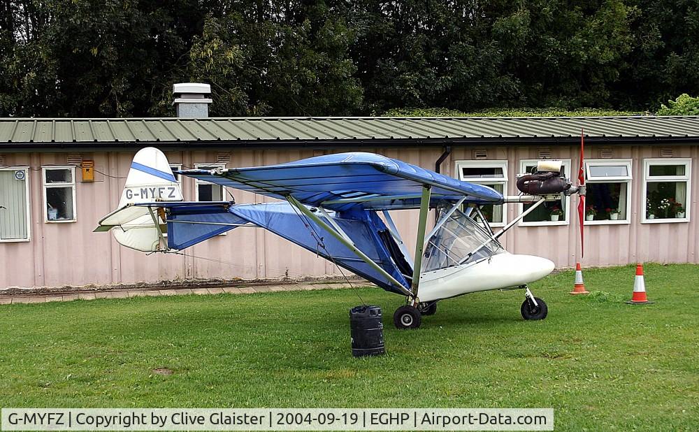 G-MYFZ, 1992 Cyclone Airsports AX3/503 C/N C 2083048, Originally owned to and a trustee of, G-MYFZ Flying Group in October 1992 and currently with a trustee of, Buzzard Flying Group in July 1996. De-registered and permanently withdrawn from use by the CAA in June 2009.