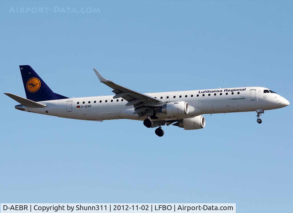 D-AEBR, 2012 Embraer 195LR  (ERJ-190-200LR) C/N 19000558, Landing rwy 14R
