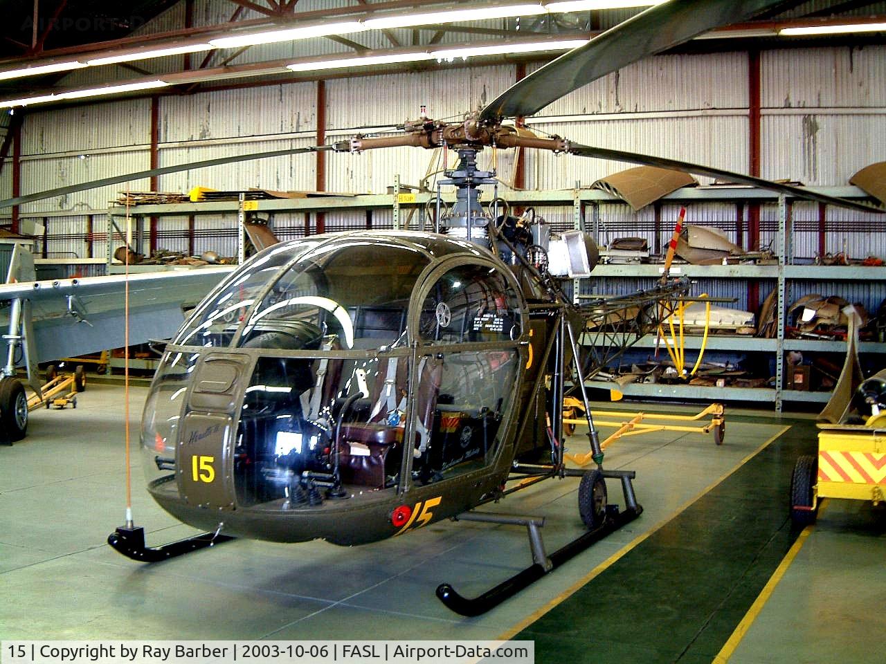 15, Sud SE-3130 Alouette II C/N 1452, Sud Aviation SE.3130 Alouette II [1452] Swartkop~ZS 06/10/2003