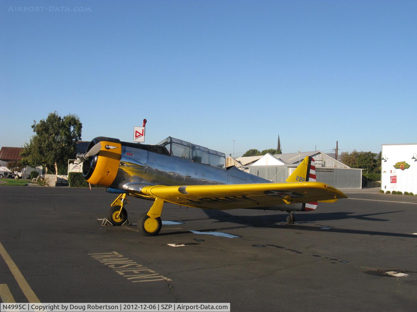 N4995C, 1949 North American T-6G Texan C/N 168-481, 1949 North American T-6G TEXAN 'Thirsty Girl', P&W R-1340 Wasp 600 Hp radial, 1949 Factory remanufacture, Experimental class