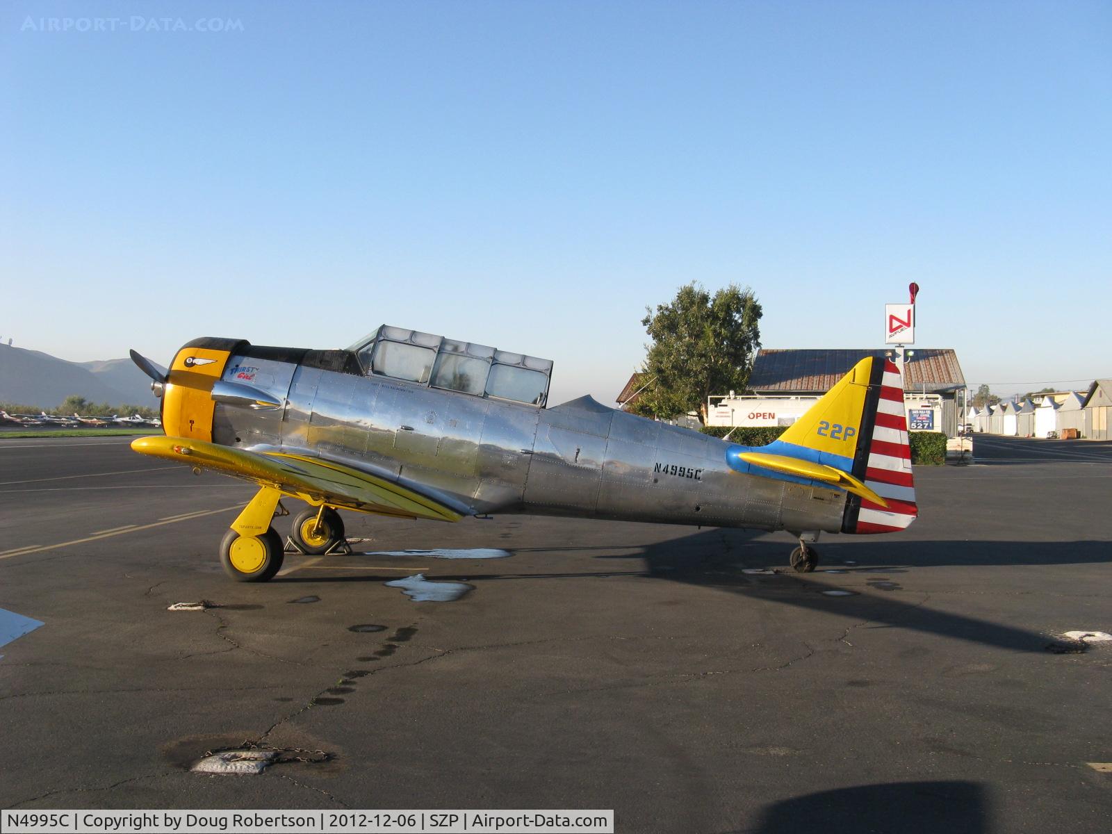 N4995C, 1949 North American T-6G Texan C/N 168-481, 1949 North American T-6G TEXAN 'Thirsty Girl', P&W R-1340 Wasp 600 Hp radial, 1949 Factory remanufacture, Experimental class