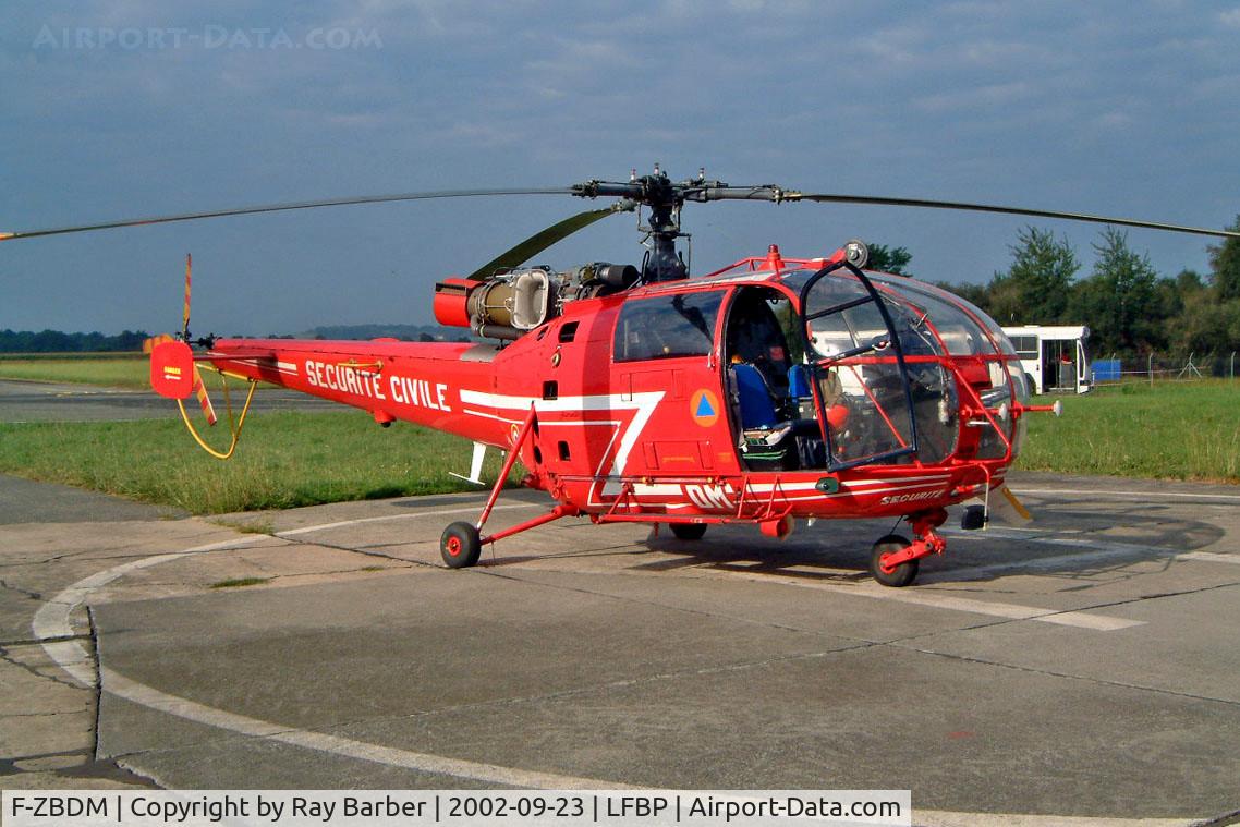 F-ZBDM, 1969 Sud SE-3160 Alouette III C/N 1610, Aerospatiale SA.319B Alouette III [1610] Securite Civile Pau-Long Uzein~F 23/09/2002. This has since been cancelled as WFU.
