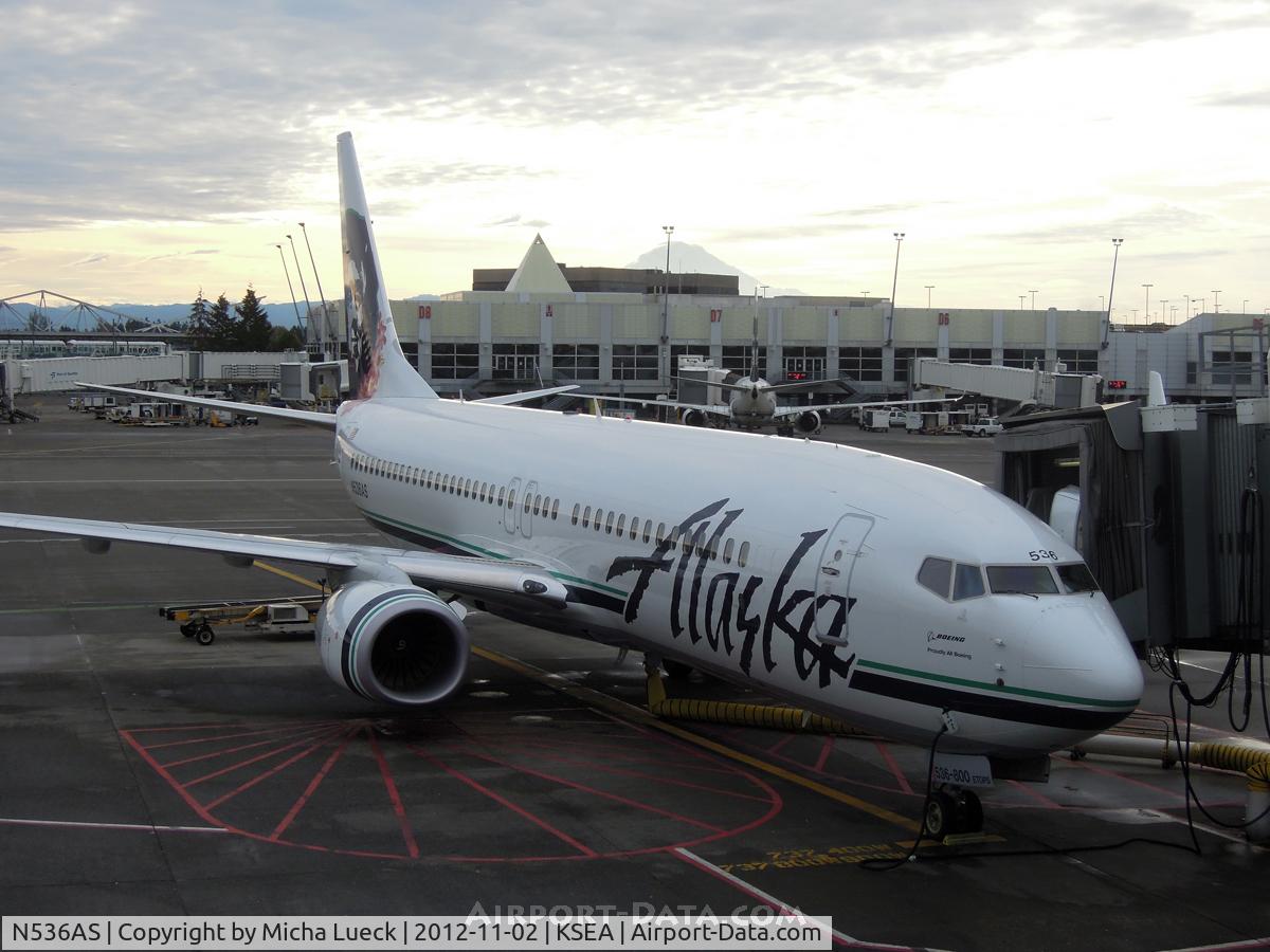 N536AS, 2012 Boeing 737-890 C/N 35203, At Seattle