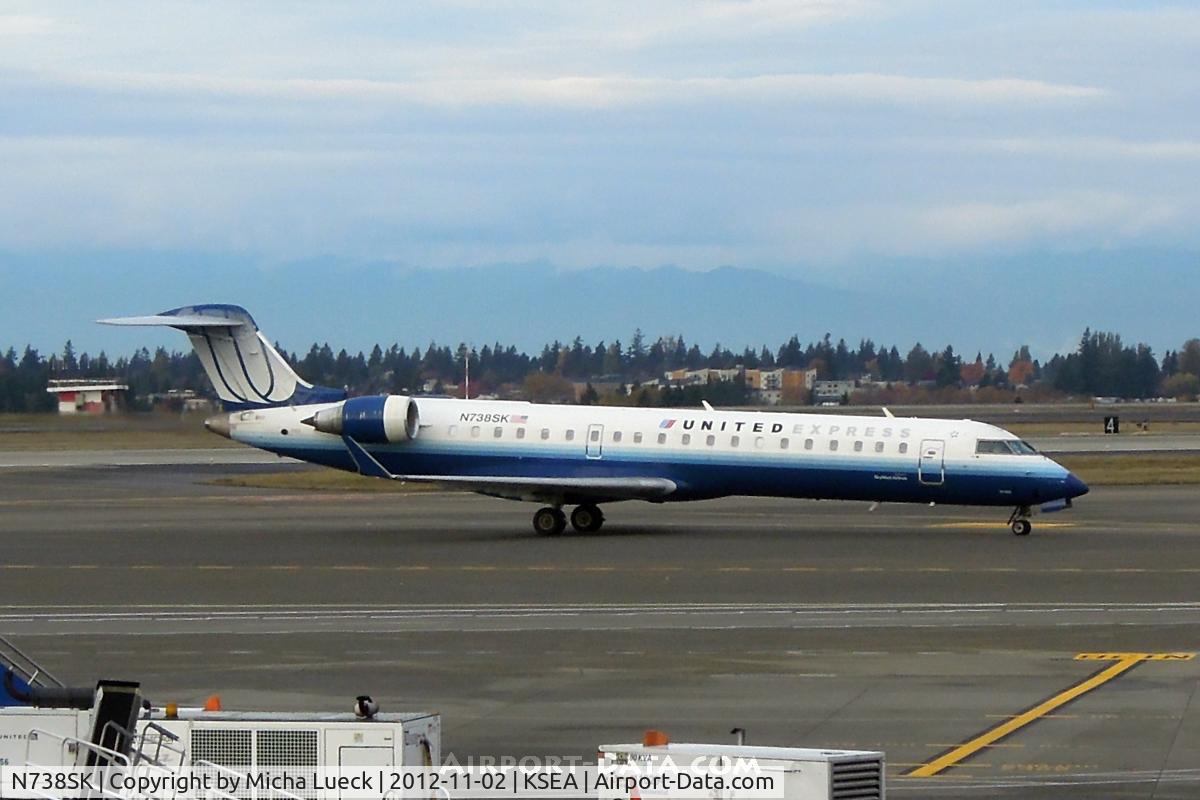 N738SK, 2005 Bombardier CRJ-700 (CL-600-2C10) Regional Jet C/N 10195, At Seattle